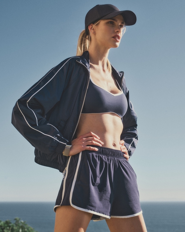 YPB Active Satin Track Jacket, Navy view 1