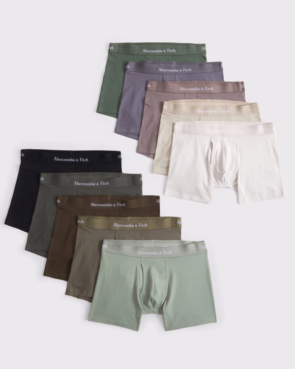5" 10-Pack Boxer Briefs, Taupe Multicolor view 1
