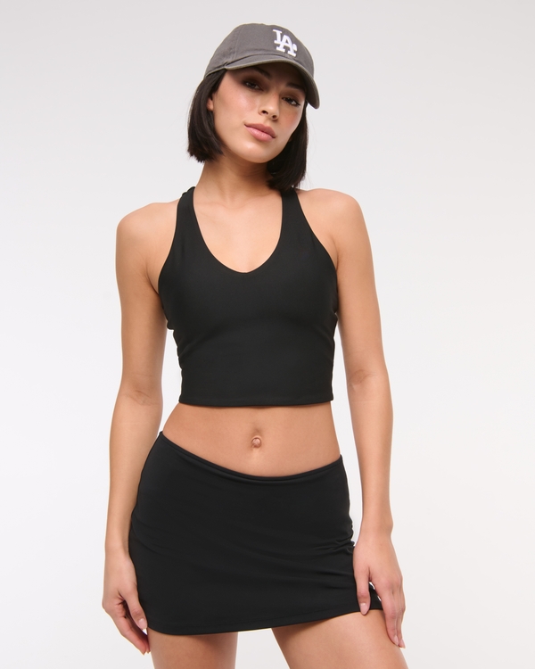 YPB sculptLUX Racerback V-Neck Tank, Black view 1