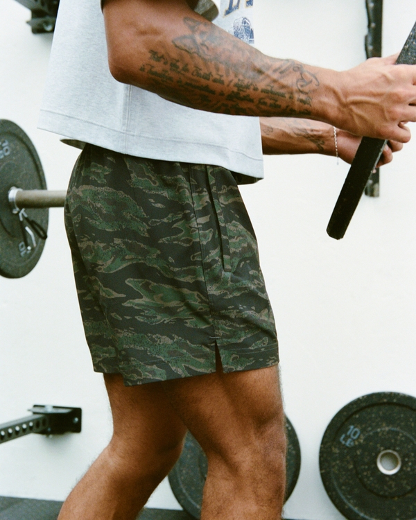 YPB motionTEK Retro Short, Olive Camo view 2