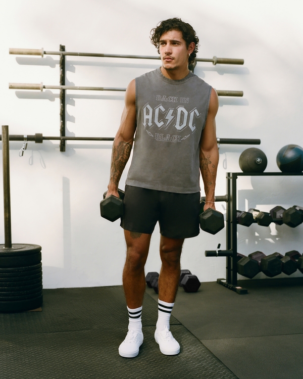 YPB Active Cropped Heavyweight Cotton Tank, Gray view 2