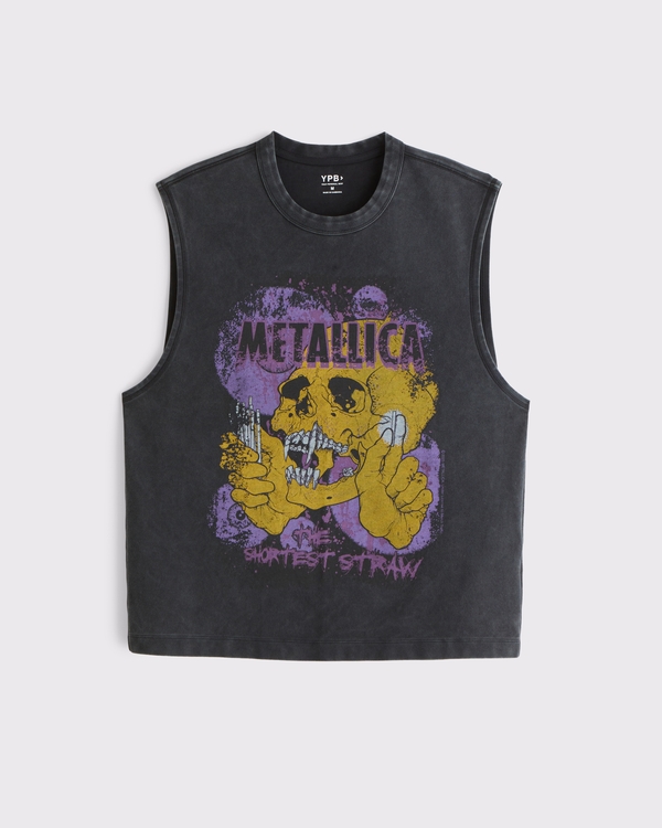 YPB Active Cropped Heavyweight Cotton Tank, Black Wash view 2