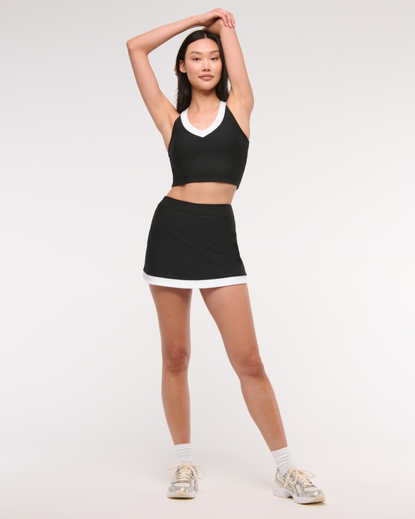 YPB sculptLUX Lined Clean Mini Skirt, Black view 2