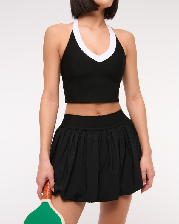 YPB motionTEK Bubble Hem Mini Skirt, Black view 1