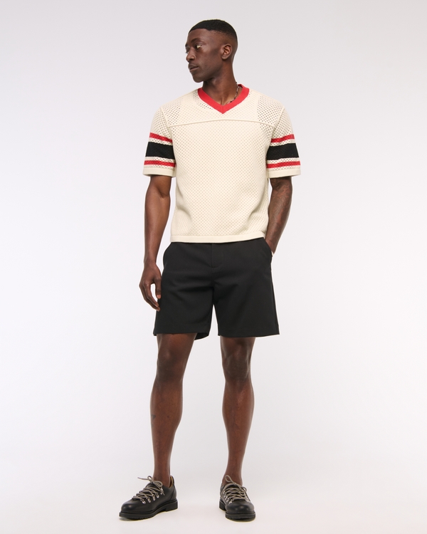 Football Jersey-Inspired Sweater, Warm Beige view 2