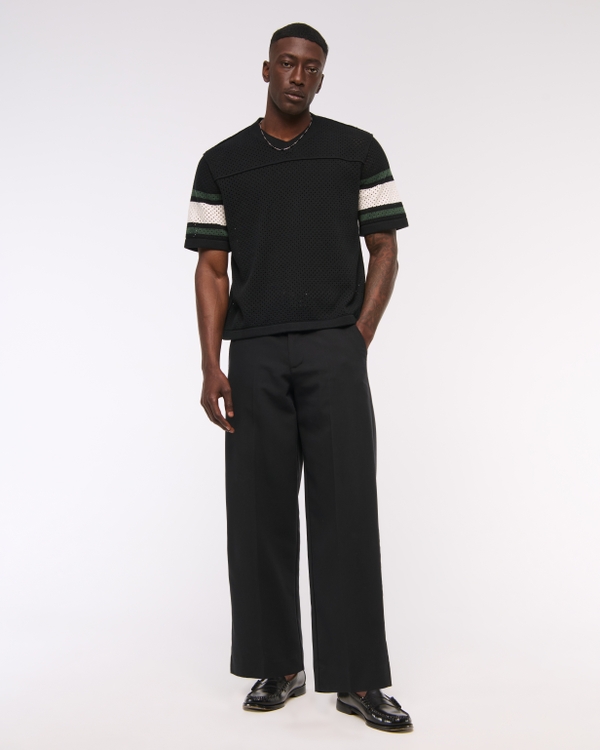 Football Jersey-Inspired Sweater, Black view 2