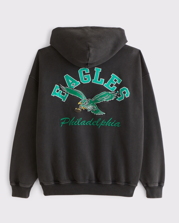 Philadelphia Eagles Graphic Popover Hoodie, Black - Eagles view 1