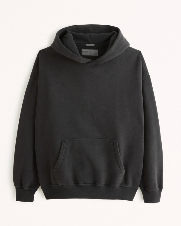Essential Popover Hoodie, Washed Black view 1