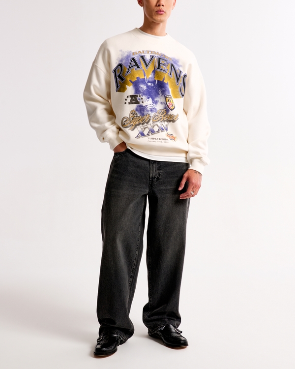 Baltimore Ravens Graphic Crew Sweatshirt, Cream view 1