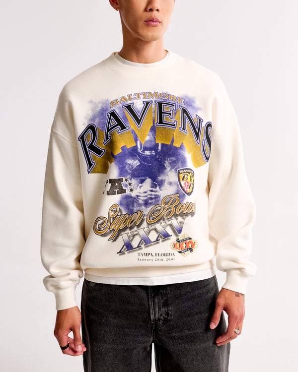 Baltimore Ravens Graphic Crew Sweatshirt, Cream view 2