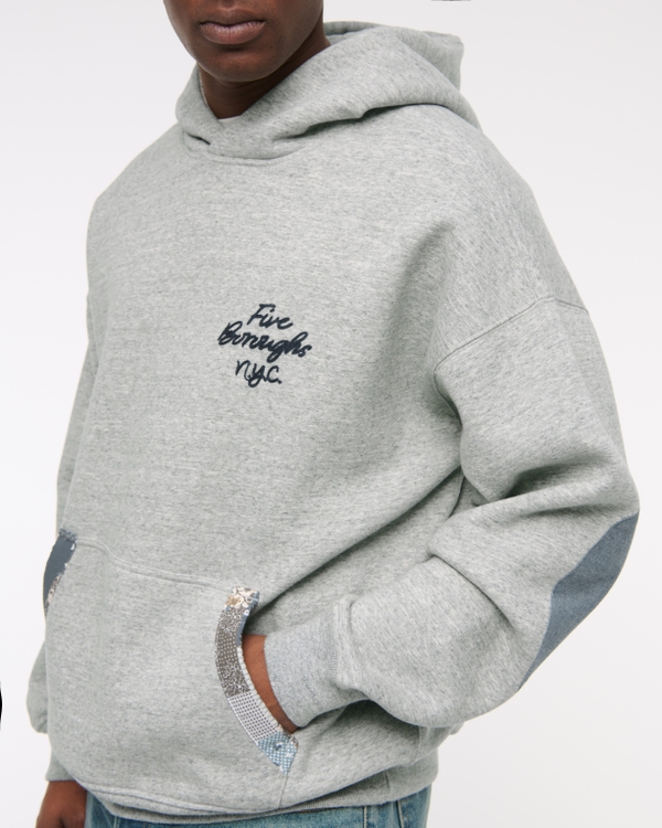 New York Graphic Popover Hoodie, Medium Heather Gray view 1