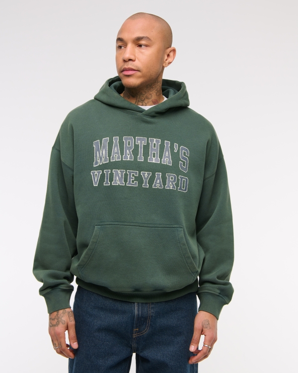 Martha's Vineyard Graphic Popover Hoodie, Forest Teal view 1