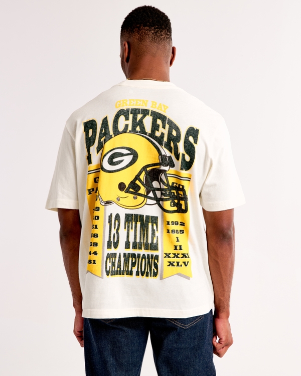Green Bay Packers Vintage-Inspired Graphic Tee, Cream view 1