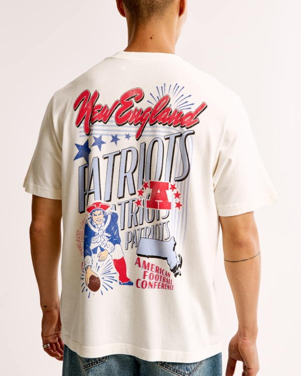 New England Patriots Vintage-Inspired Graphic Tee, Cream view 2