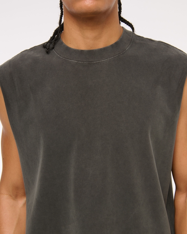 Premium Heavyweight Cropped Tank, Black Wash view 2