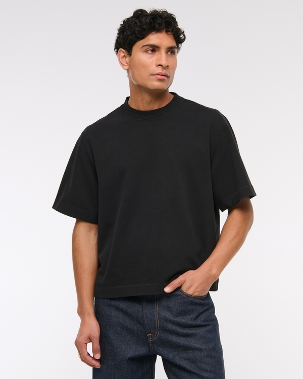 Premium Heavyweight Cropped Tee, Black view 1