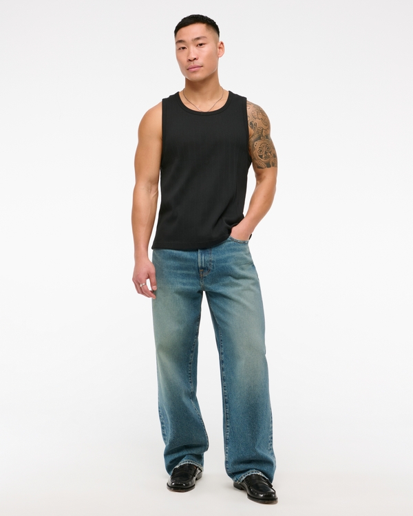 Premium Ribbed Tank, Black view 2