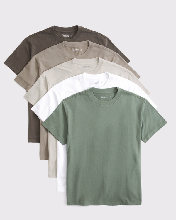10-Pack Relaxed Essential Tees, Green Multipack view 1