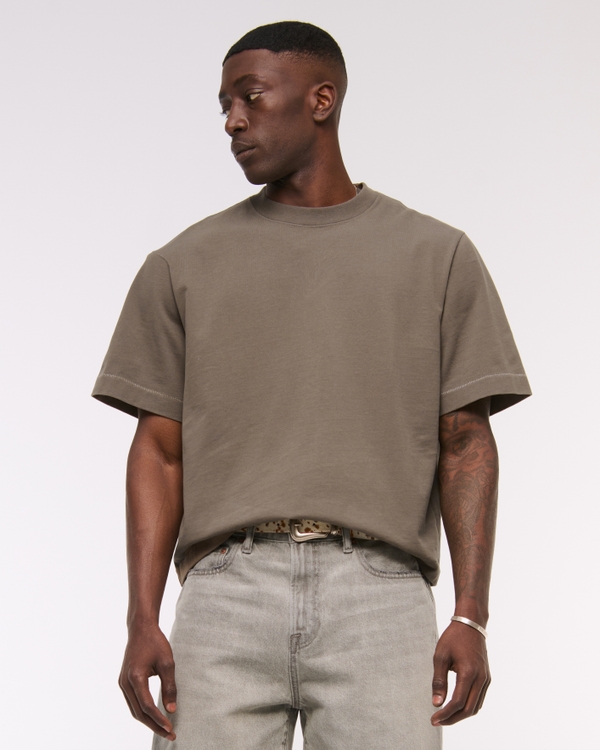 Premium Heavyweight Cropped Tee, Brown view 1