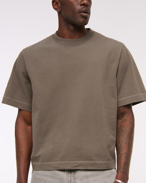 Premium Heavyweight Cropped Tee, Brown view 2
