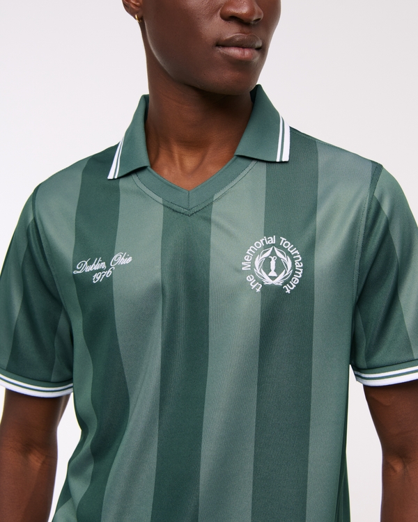 Memorial Soccer Jersey-Inspired Polo, Green view 2