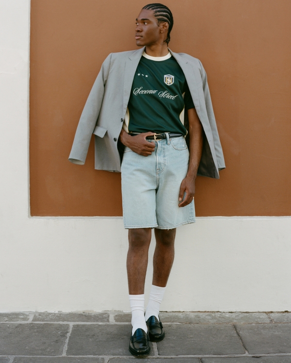 Baggy Denim Short, Medium Wash view 1