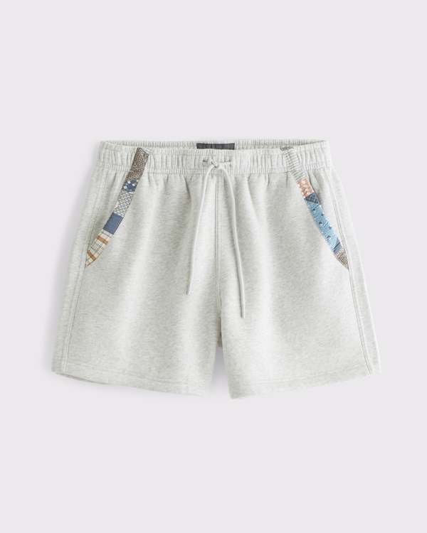 Essential Short, Light Heather Gray Patchwork view 1