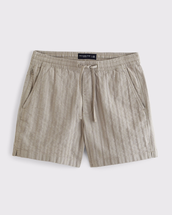 Textured Pull-On Short, Stone view 1