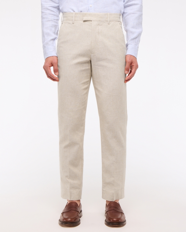The A&F Collins Slim Linen-Blend Suit Pant, Natural Texture view 2