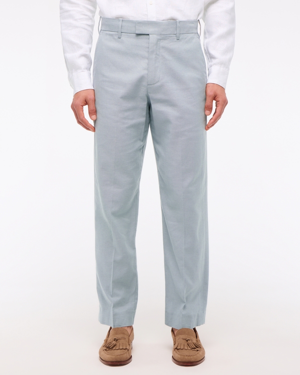 The A&F Collins Linen-Blend Suit Pant, Light Blue view 2