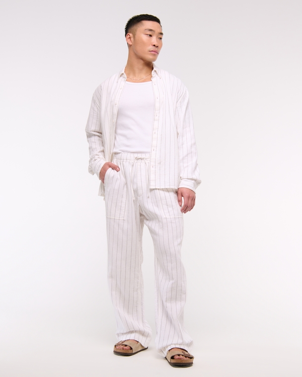 Baggy Breezy Pull-On Pant, Light Gray Stripe view 1