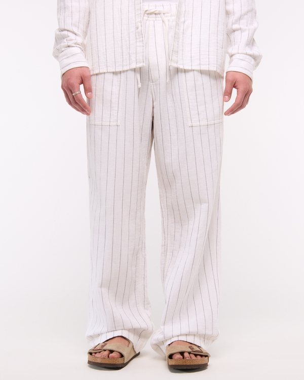 Baggy Breezy Pull-On Pant, Light Gray Stripe view 2