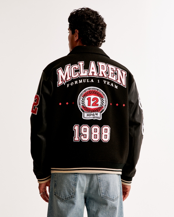 McLaren Varsity Bomber Jacket, Black view 1