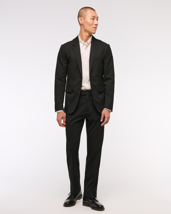 The A&F Collins Tailored Slim Blazer, Solid Black view 2