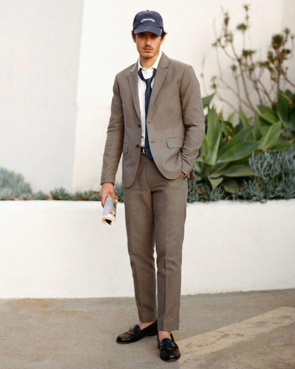 The A&F Collins Tailored Slim Blazer, Gray-brown view 2