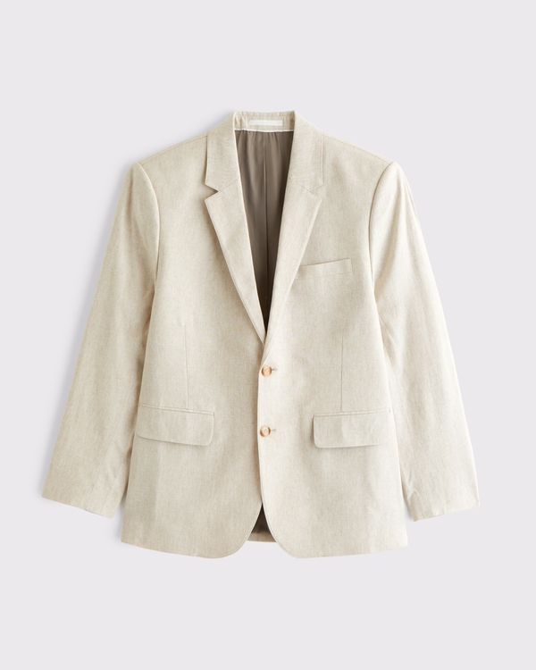 The A&F Collins Tailored Slim Linen-Blend Blazer, Natural Texture view 2