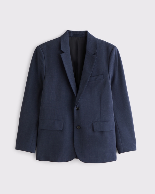 The A&F Collins Tailored Classic Blazer, Navy Texture view 2