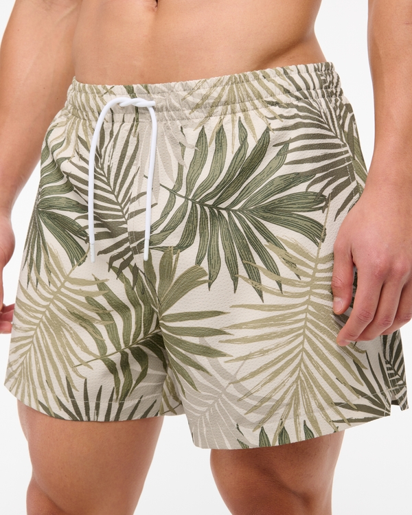 Pull-On Seersucker Swim Trunk, Olive Pattern view 2