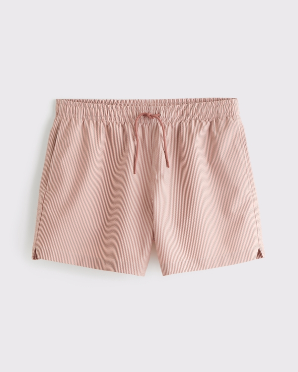 Pull-On Seersucker Swim Trunk, Muted Tan view 2