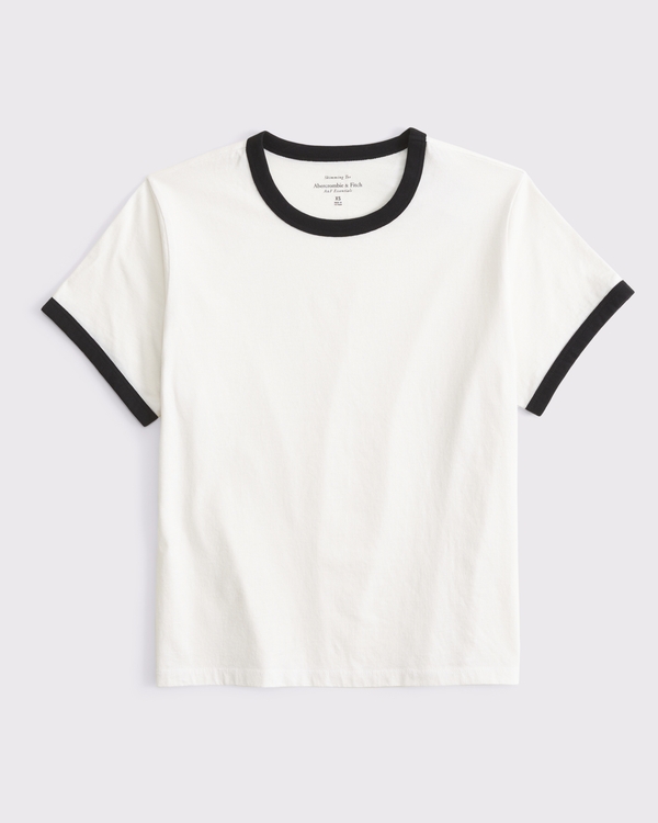 Essential Polished Body-Skimming Tee, White view 1