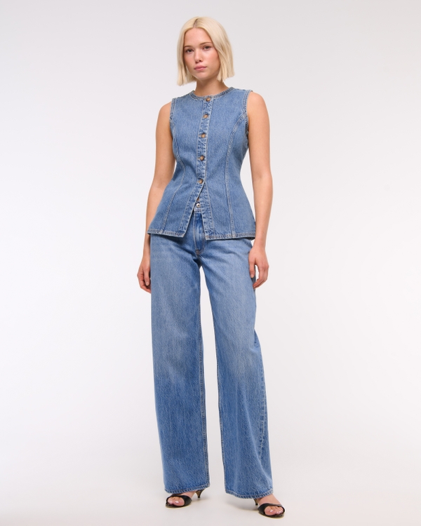 Denim Vest, Medium Wash view 2