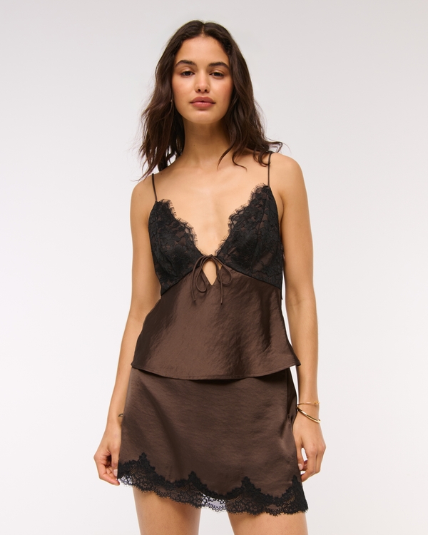 The A&F Bella Tie-Front Cami, Chestnut view 1