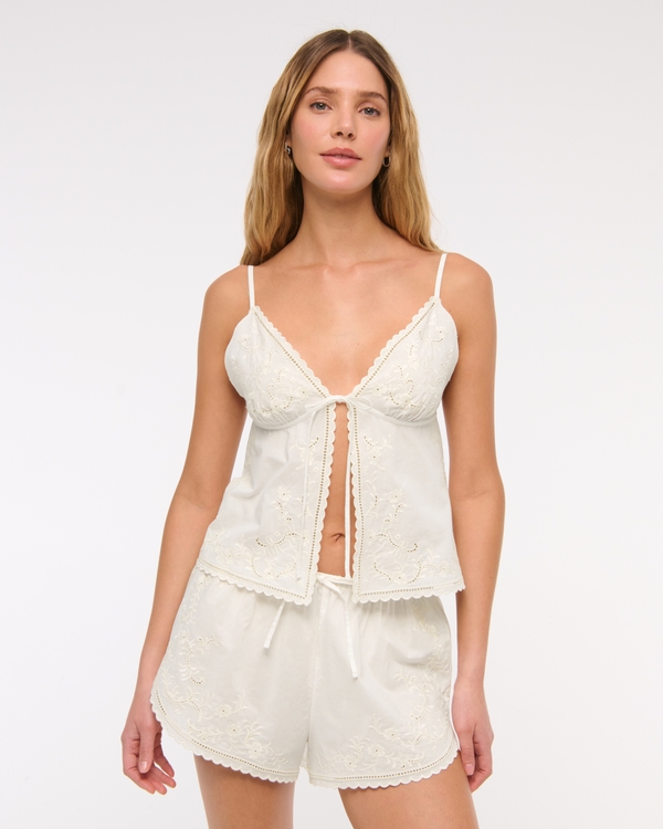 Cutwork Sleep Short, White view 1