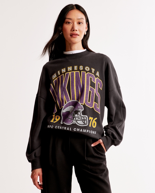Minnesota Vikings Graphic Oversized Sunday Crew, Vikings view 1
