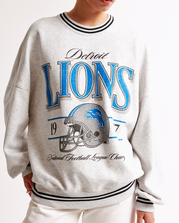 Detroit Lions Graphic Oversized Sunday Crew, Lions view 1