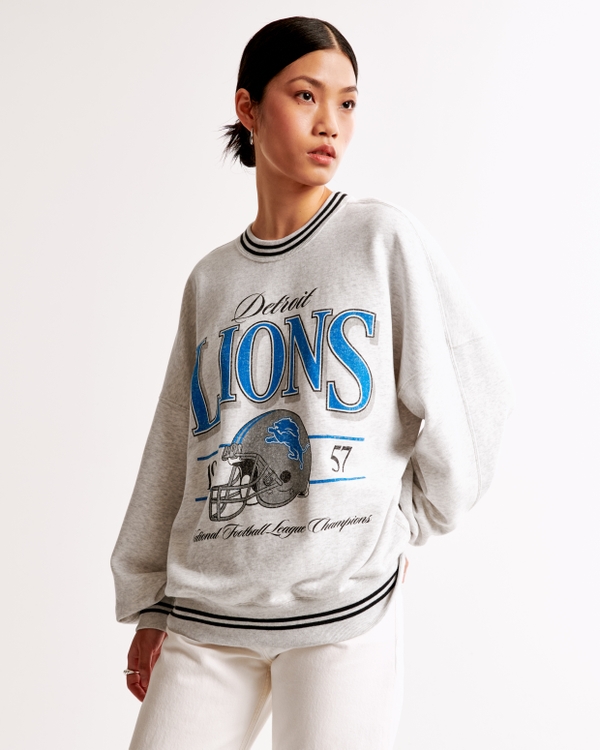 Detroit Lions Graphic Oversized Sunday Crew, Lions view 2