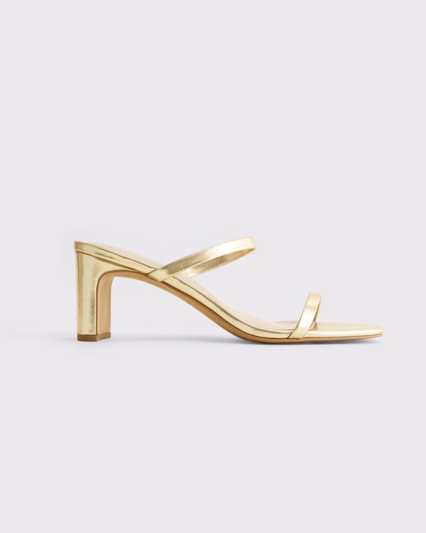 Double-Strap Heels, Gold view 1