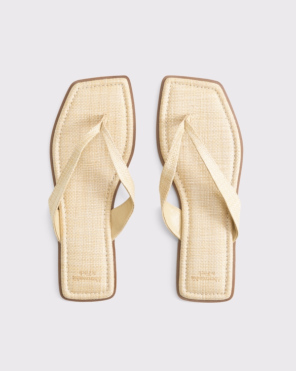 Thong Sandals, Raffia view 1