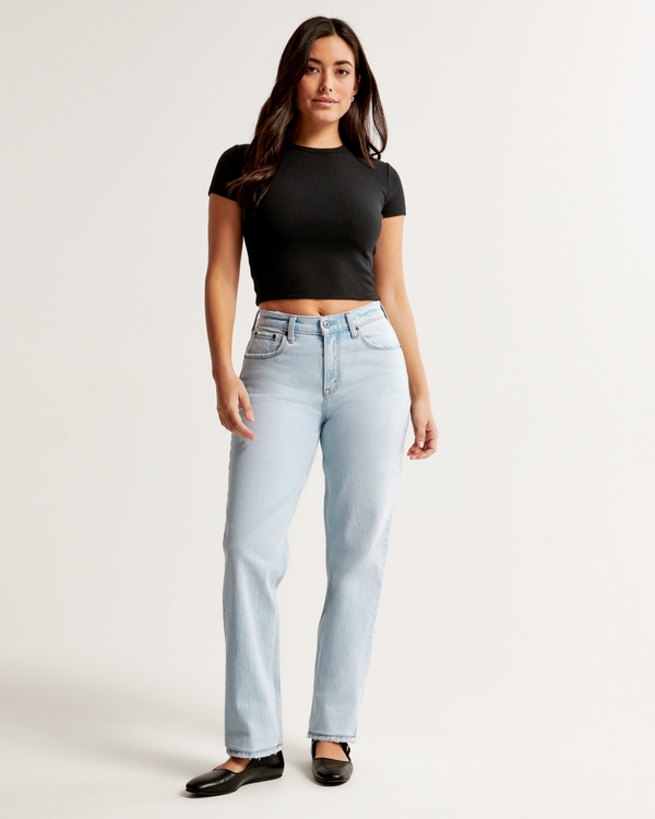 Curve Love Mid Rise 90s Straight Jean, Light view 1