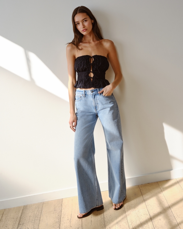 Mid Rise Baggy Bootcut Jean, Medium view 1
